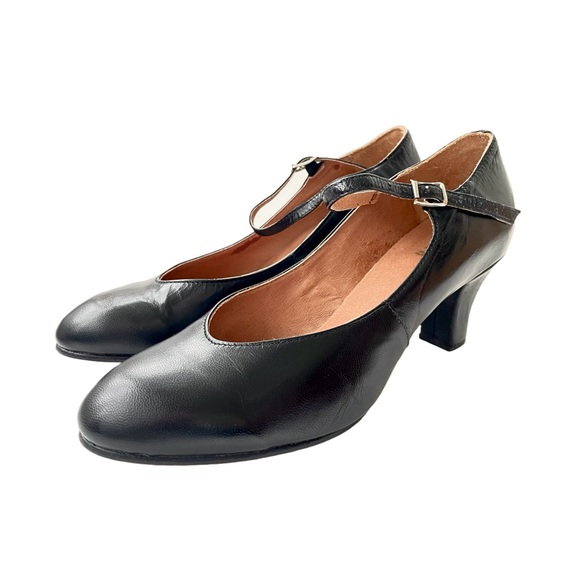 Bloch Shoes - Bloch Soft Leather Cabaret Character Shoe, Ankle Strap, Black, 2.5” Heel, Size 8